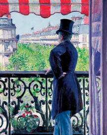 Homme au balcon, boulevard Haussmann